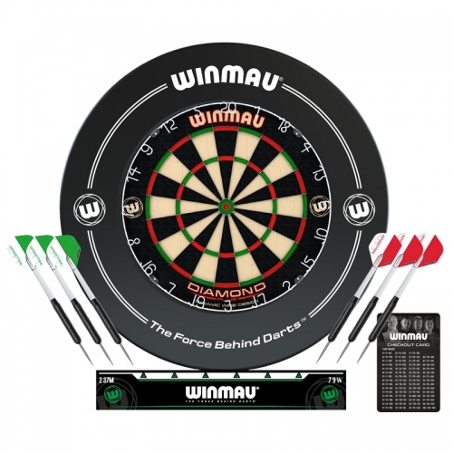 Комплект для игры в Дартс Winmau Diamond Plus Surround с защитным кольцом.
